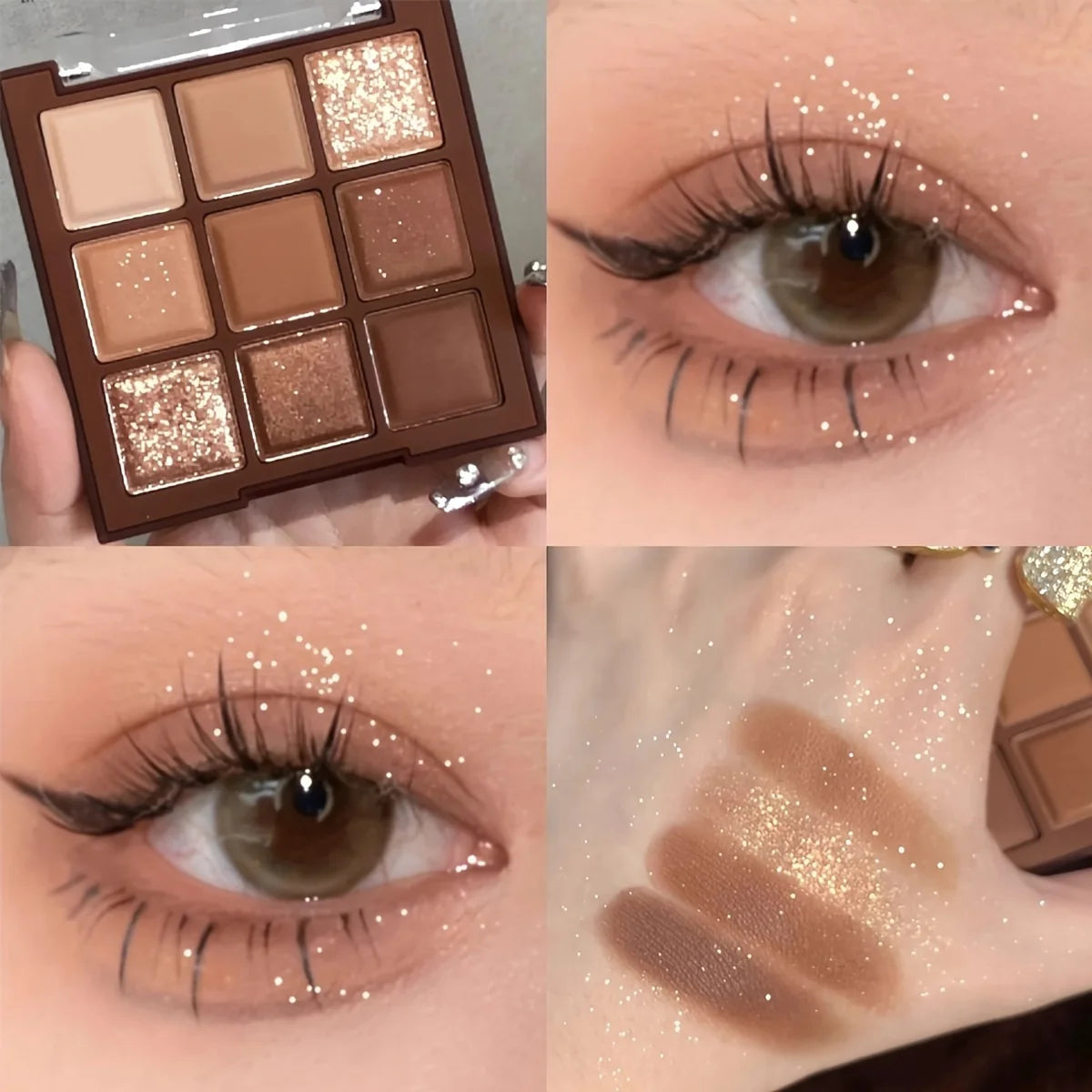 2024 Mocha Chocolate 9-Color Eyeshadow Palette Matte & Glitter