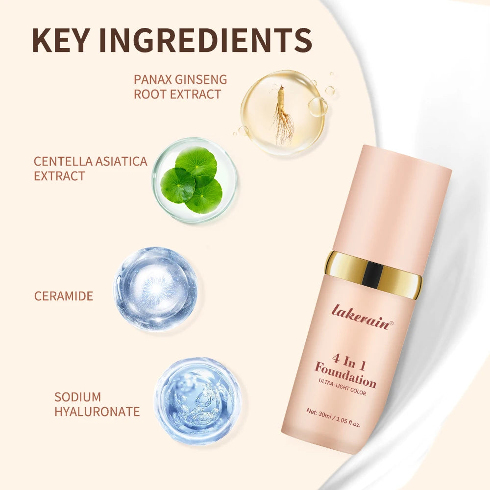 4-in-1 Foundation: Long-Wearing, Moisturizing & Full Coverage