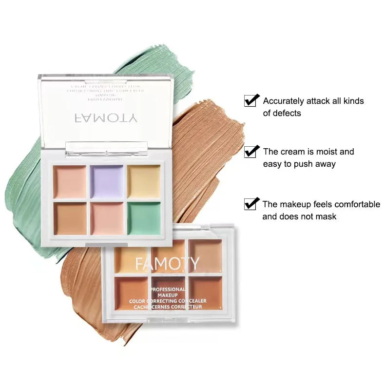 9-Tone Concealer Palette – Full Coverage for Acne, Dark Circles & Brightening Vervelle