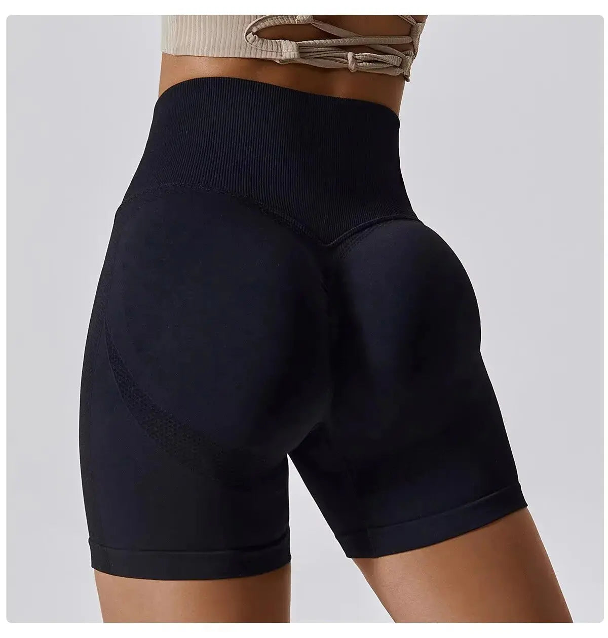 Women’s High-Waist Seamless Sports Shorts – Push-Up Gym, Yoga & Fitness Vervelle