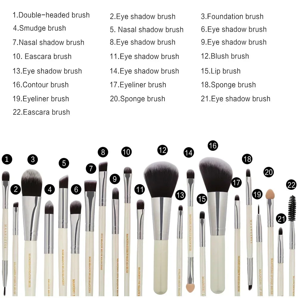 22pcs Professional Makeup Brush Set Vervelle