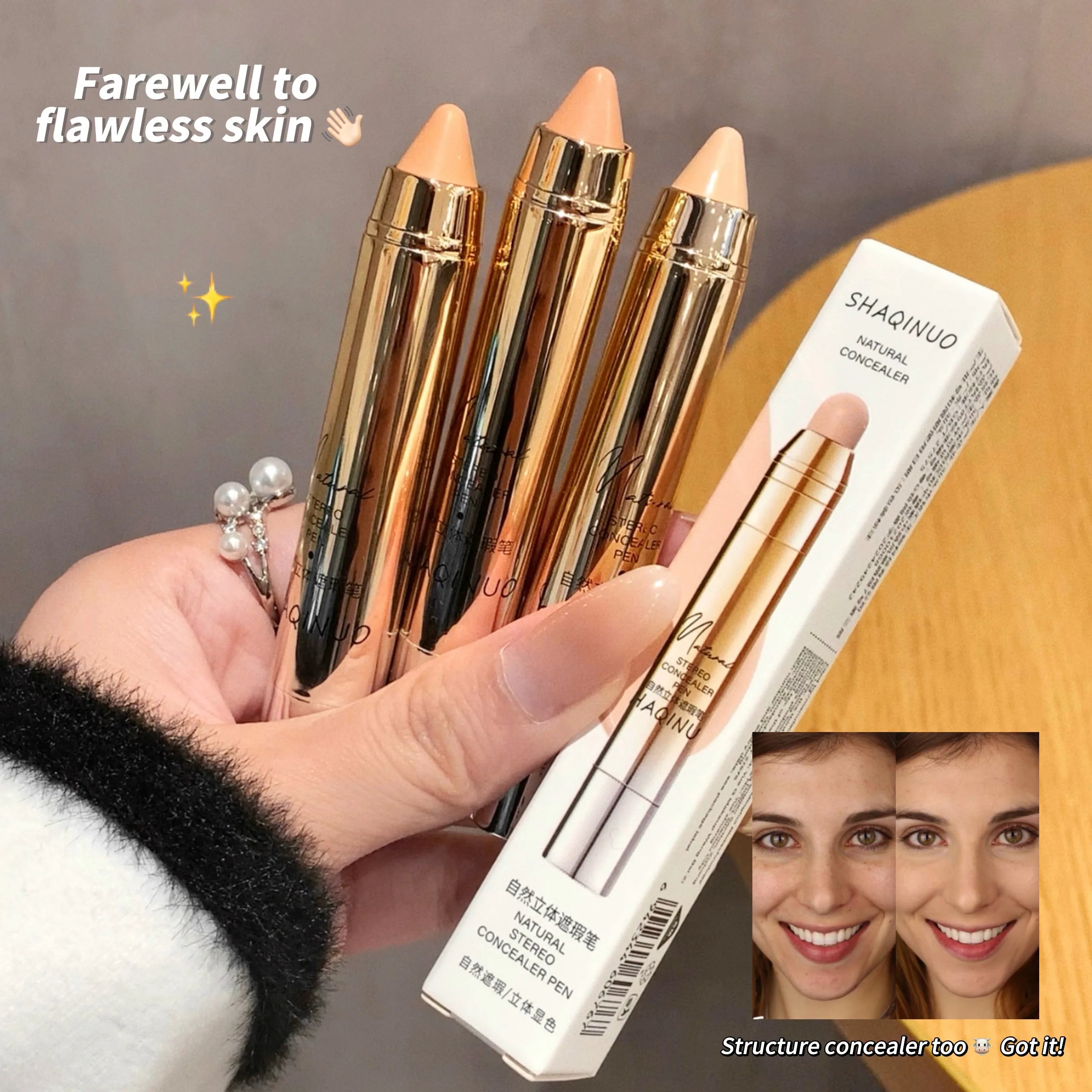 SHAQINUO 3D Concealer Pen for Dark Circles & Acne Marks