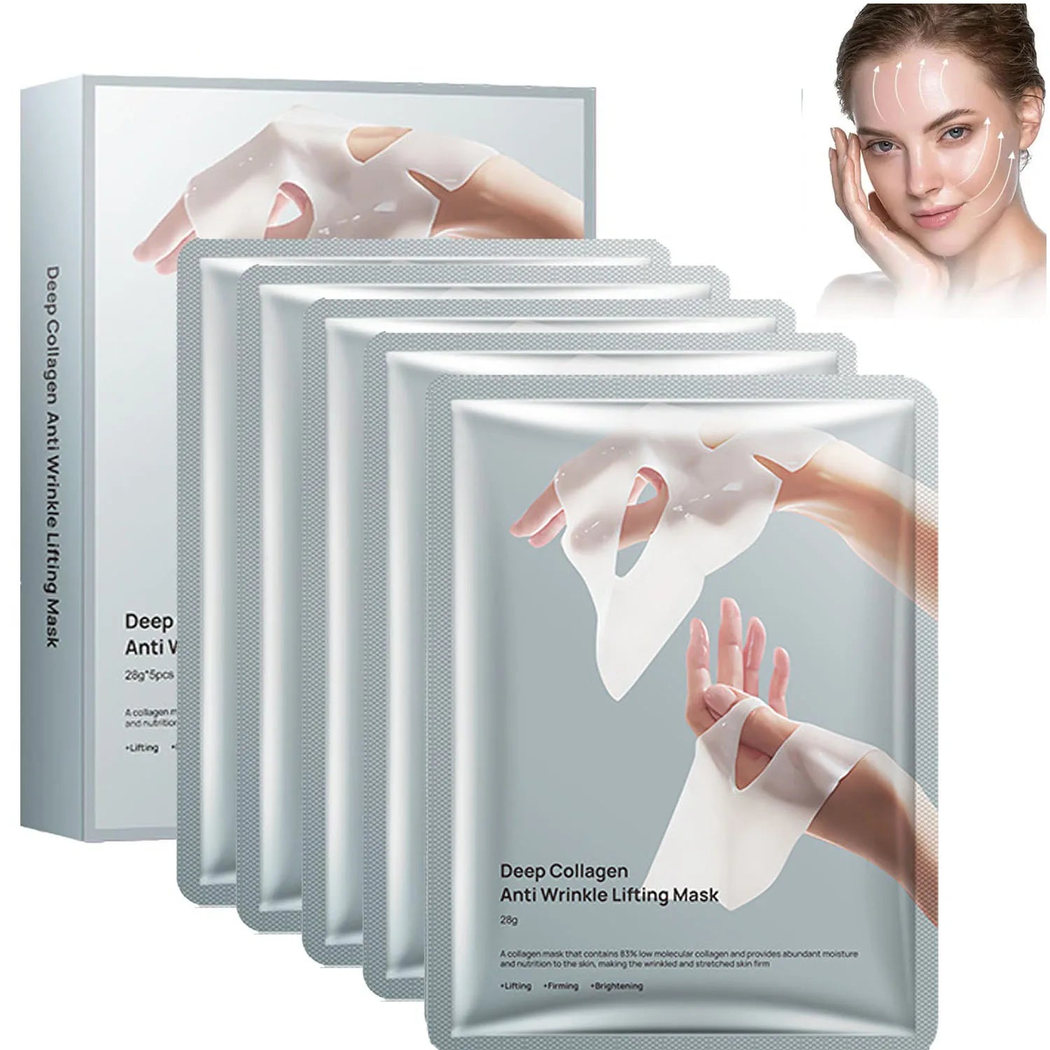 Deep Collagen Anti-Wrinkle Face Mask – 5-Pack Overnight