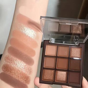 2024 Mocha Chocolate 9-Color Eyeshadow Palette Matte & Glitter