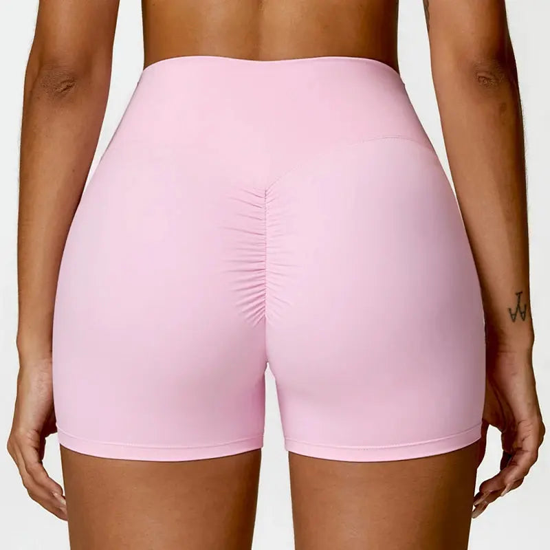 Ctenkevet Women High Waist Quick-Dry Solid Color Fitness & Yoga Shorts Vervelle