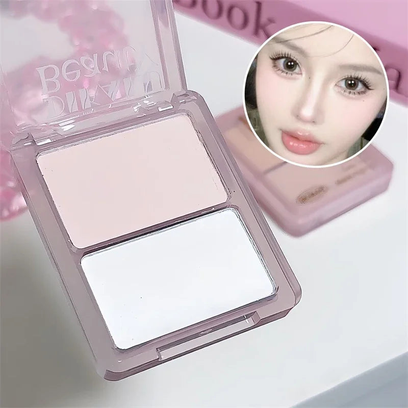 Two-tone Highlight Contour Palette Matte White Highlighter Grey Brown Nose Shadow