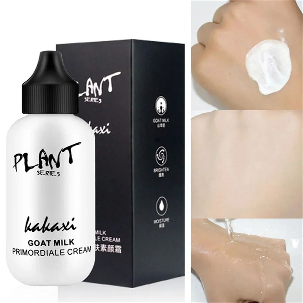 Matte Face Liquid Foundation Goat Milk Cream Natural Whitening Full Coverage