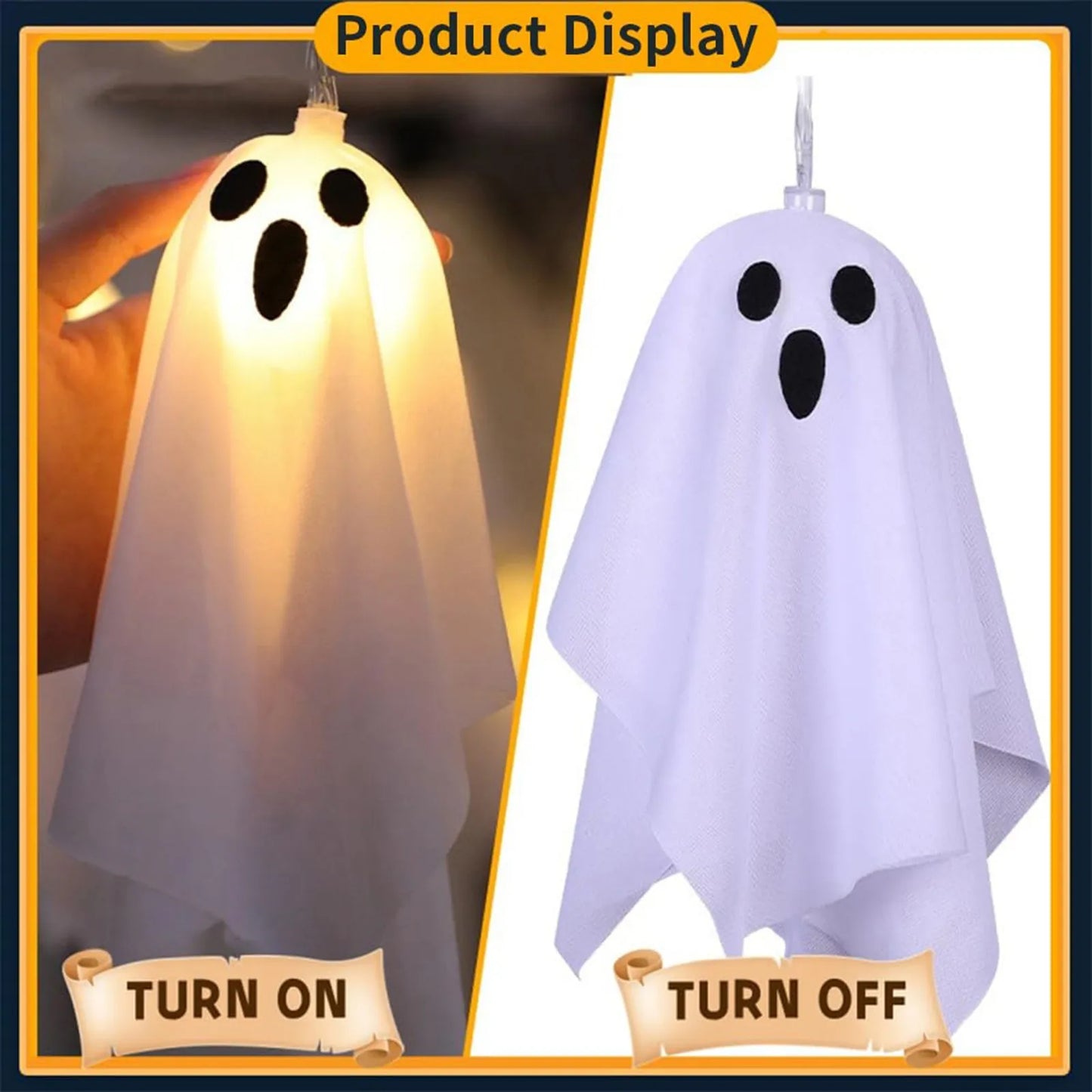 Halloween Ghost White Ghost Hanging Light Ghosts HorrorProps for Halloween Party White Flying Ghosts Haunted House Decor