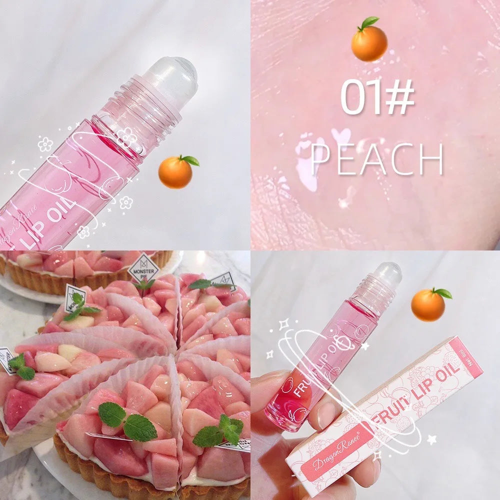 Hydrating Lip Oil Roller – Transparent Moisturizing Balm
