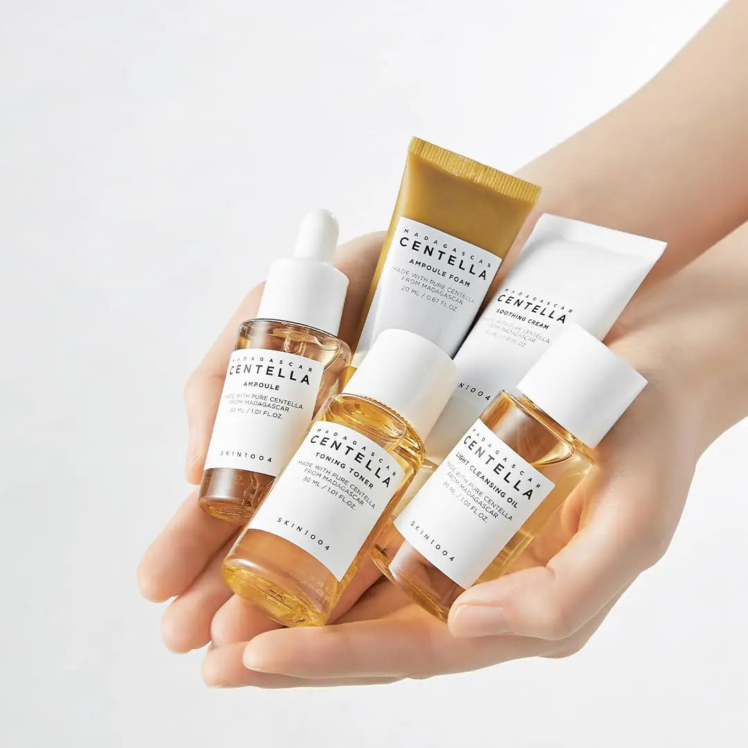 Centella Asiatica Travel Set, Toner, Ampoule, Soothing Cream, Skincare Kit