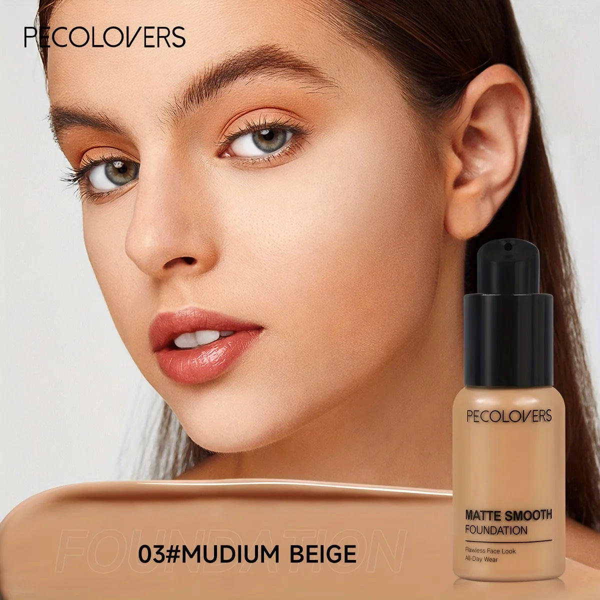 PECOLOVERS Matte Liquid Foundation Full Coverage Vervelle