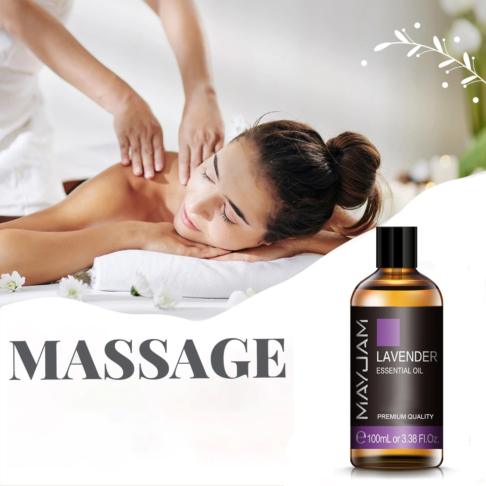 MAYJAM Essential Oils 100ml – Peppermint, Lavender & Lemongrass for Diffuser, Massage & Relaxation