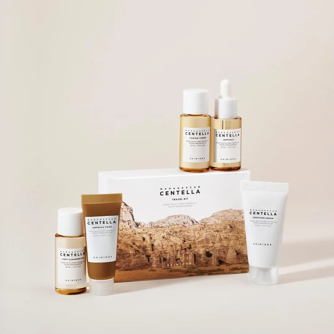 Centella Asiatica Travel Set, Toner, Ampoule, Soothing Cream, Skincare Kit