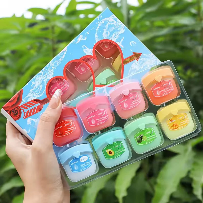 8pcs Natural Lip Balm Set – Moisturizing & Anti-Cracking