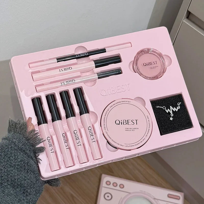 QIBEST Pink Camera Makeup Gift Set Vervelle