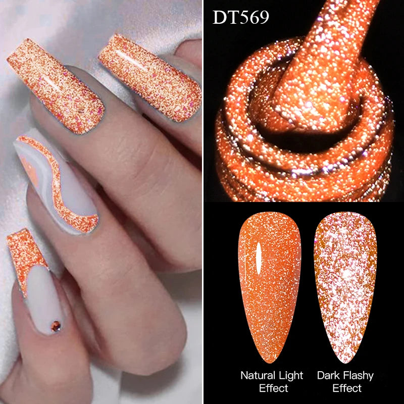 MEET ACROSS 7ml Pink Fluorescent Neon Gel Nail Polish