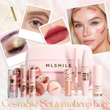 Makeup Kit with Organizer – Lipstick, Eyeshadow & More