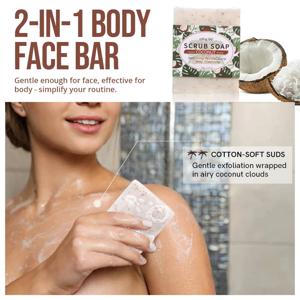 Coconut Exfoliating Soap Bar – Moisturizing & Smooth Skin