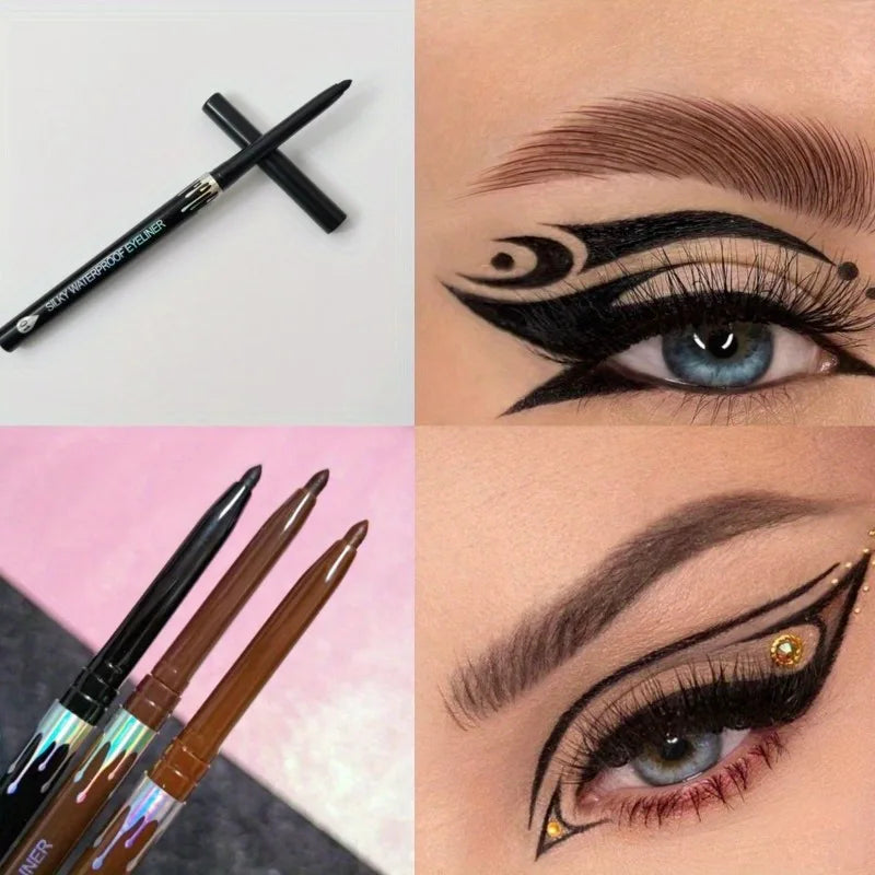 Waterproof Black Brown Eyeliner Gel Pencil Ultra-fine Matte Smooth
