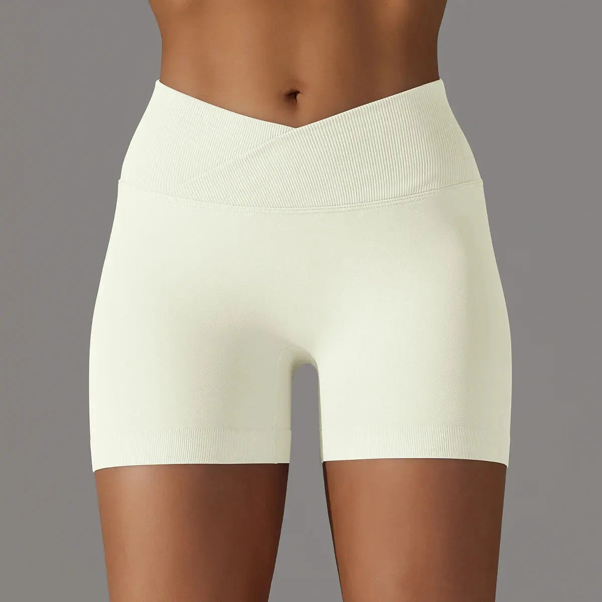 women's activewear Crossover Waist High-Waist Yoga & Fitness Shorts Push-Up Hip Vervelle