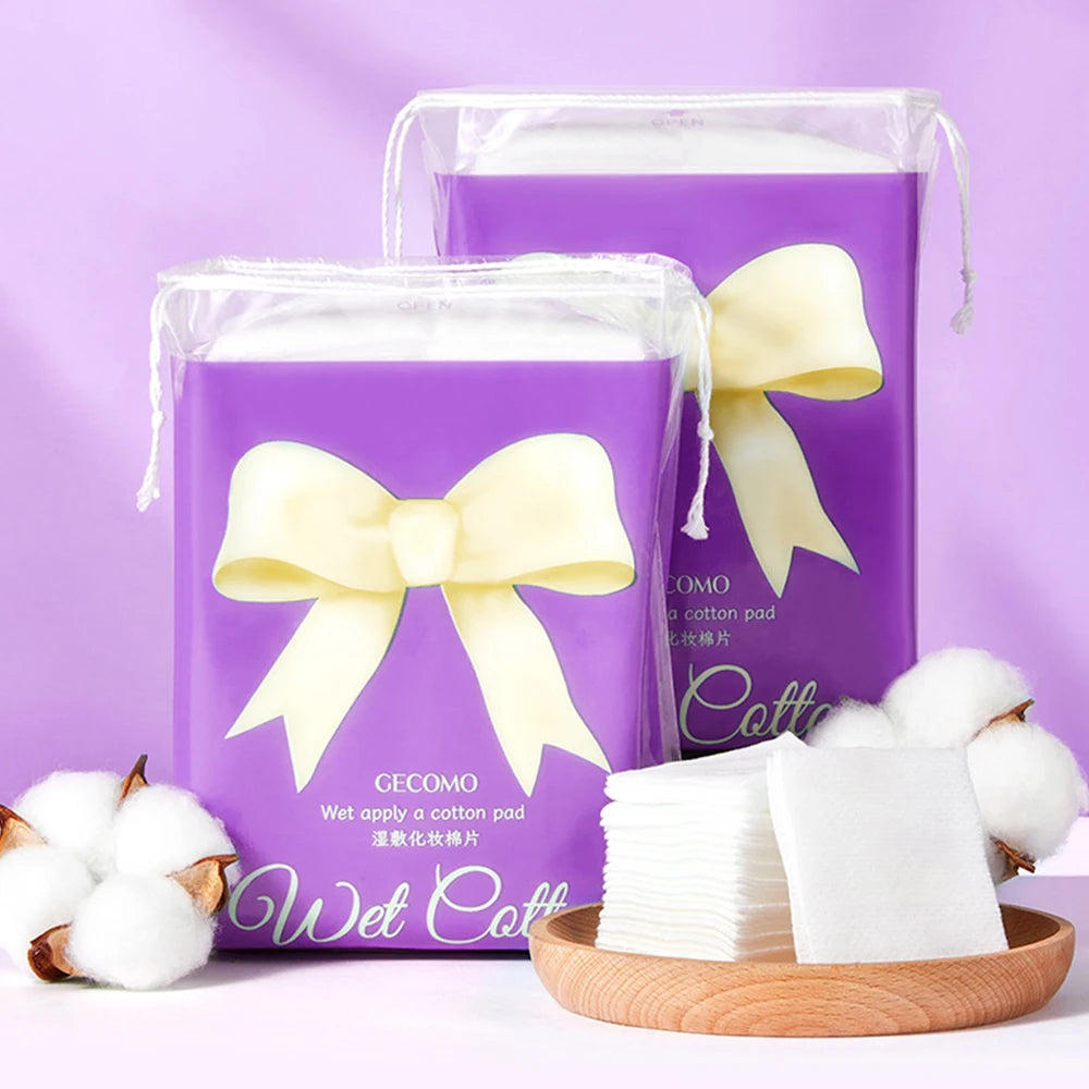 GECOMO 200pcs Stretchable Wet Cotton Pads – Makeup Care