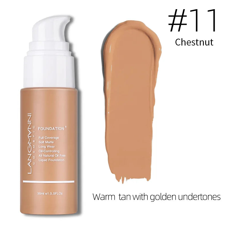Langmanni 30ml Matte Waterproof Liquid Foundation Vervelle