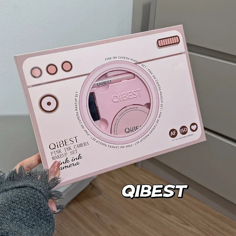 QIBEST Pink Camera Makeup Gift Set Vervelle