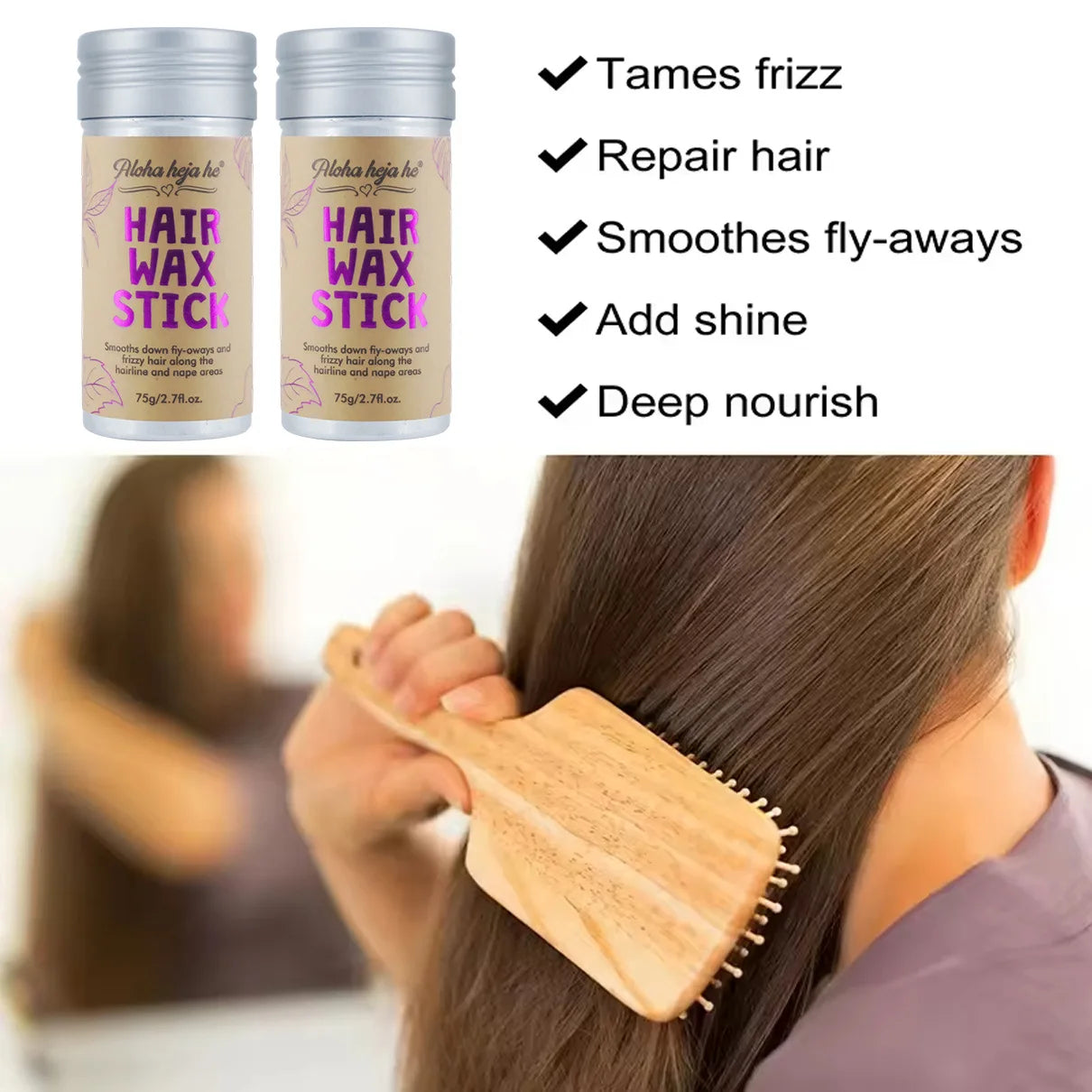 Hair Wax Stick Flyaway Control for Natural Styling Vervelle