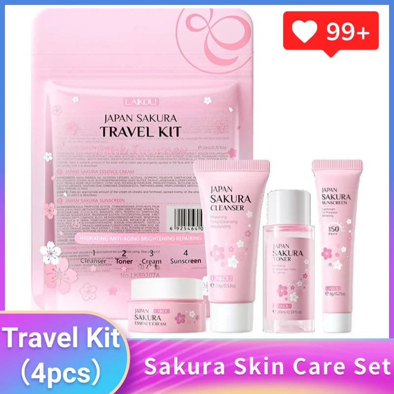 Sakura Skin Care Set facial Cleanser,Serum,Toner,Sunscreen,facial cream Beauty skin care