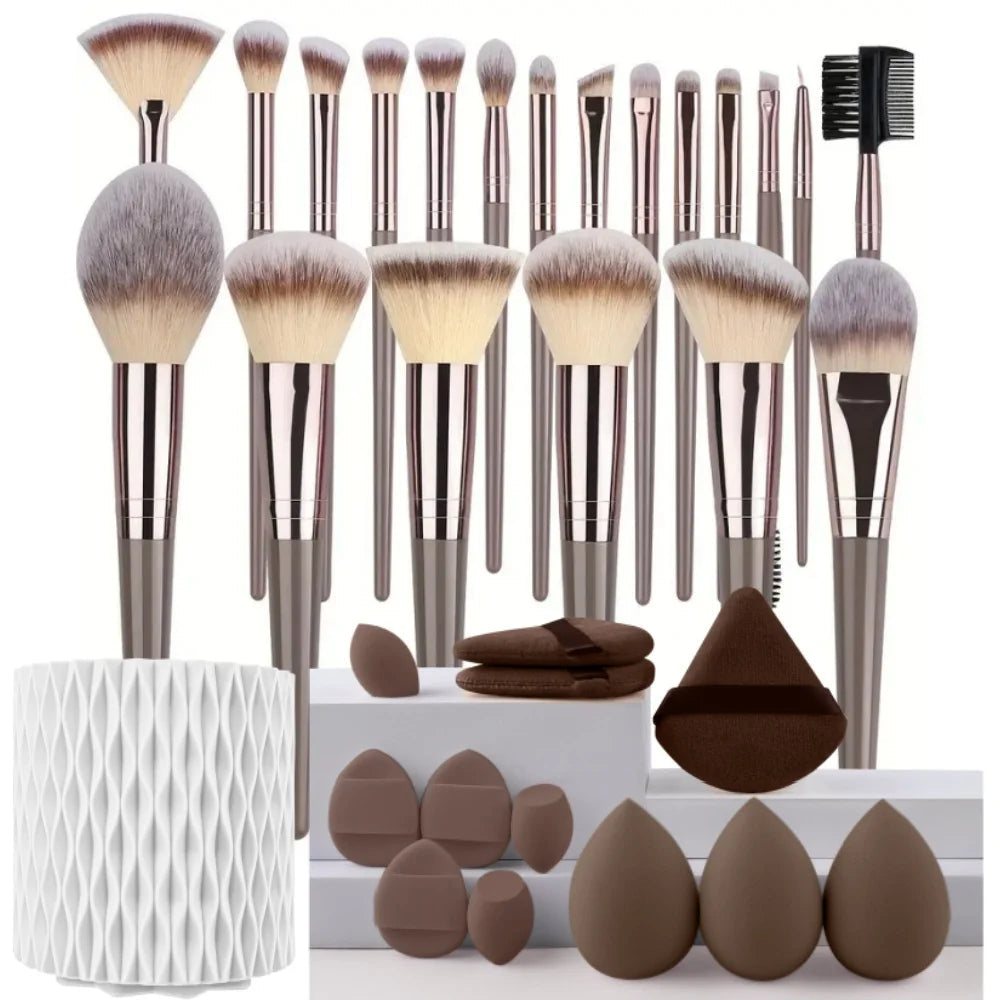 Makeup Brush Set with Storage Box Vervelle