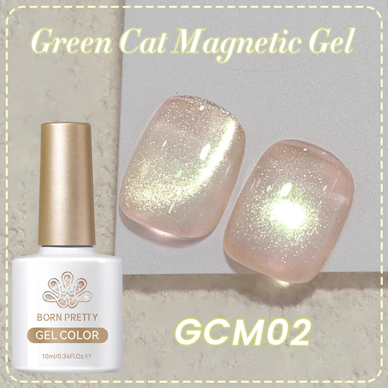BORN PRETTY 10ml Green Cat Magnetic Gel Holographic UV