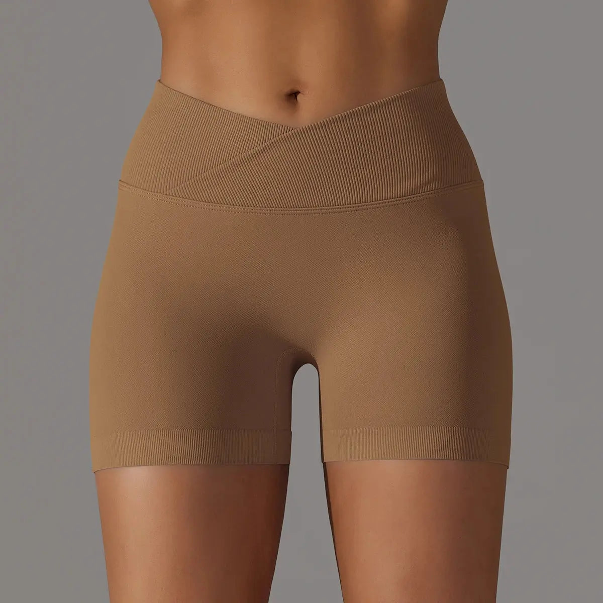 women's activewear Crossover Waist High-Waist Yoga & Fitness Shorts Push-Up Hip Vervelle