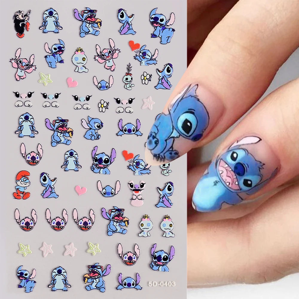 1Pcs 5D Sanrio Hello Kitty & My Melody Nail Sticker