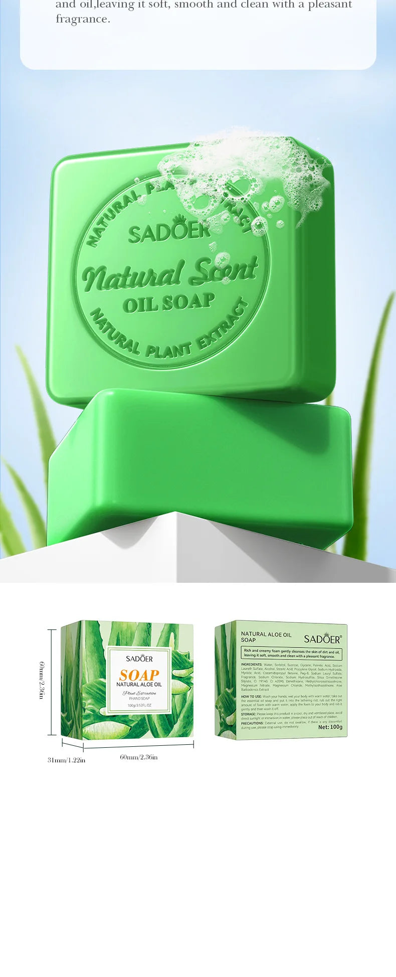 100g Aloe Vera Essential Oil Soap Vervelle
