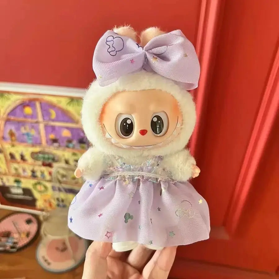 Labubu 16cm Doll Clothing – Cute Velcro Dress & Casual Plush Toy Outfit Vervelle