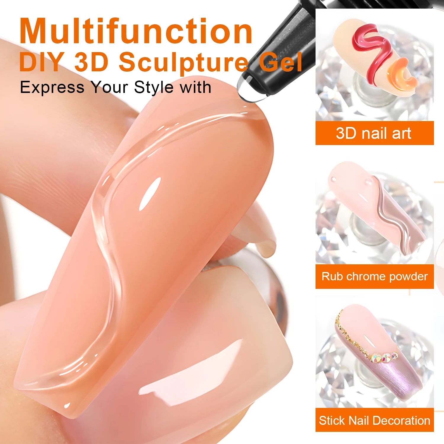 10ml 3D Nail Art Gel Waterproof Sculpting DIY Designs