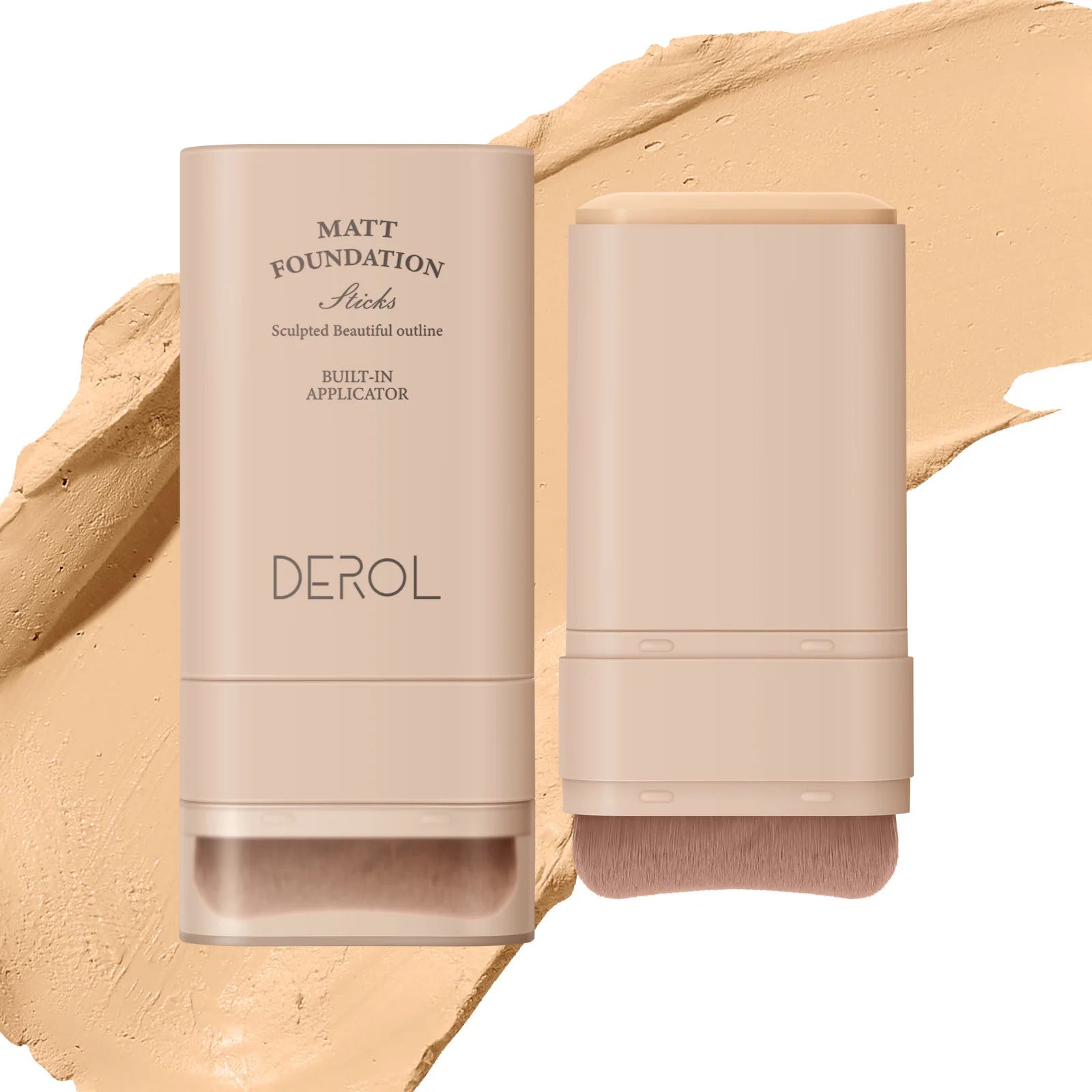 DEROL Eraser Foundation Stick – Full Coverage with Makeup Brush Vervelle