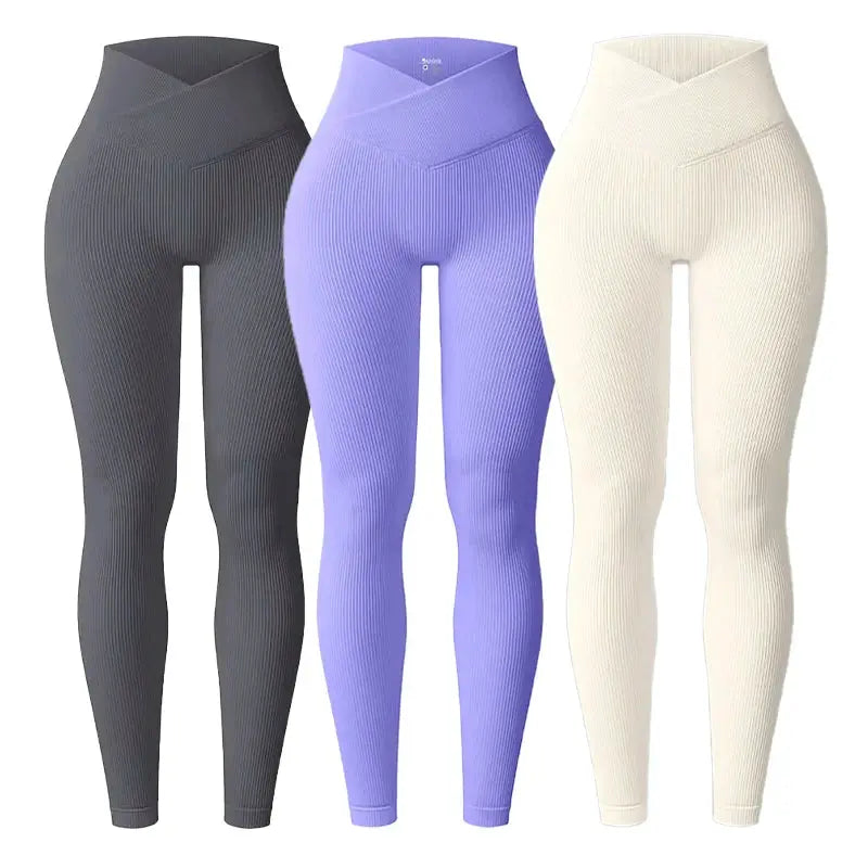 Women Seamless Knitted High Waist Yoga Leggings Hip Lifting Fitness Pants Vervelle