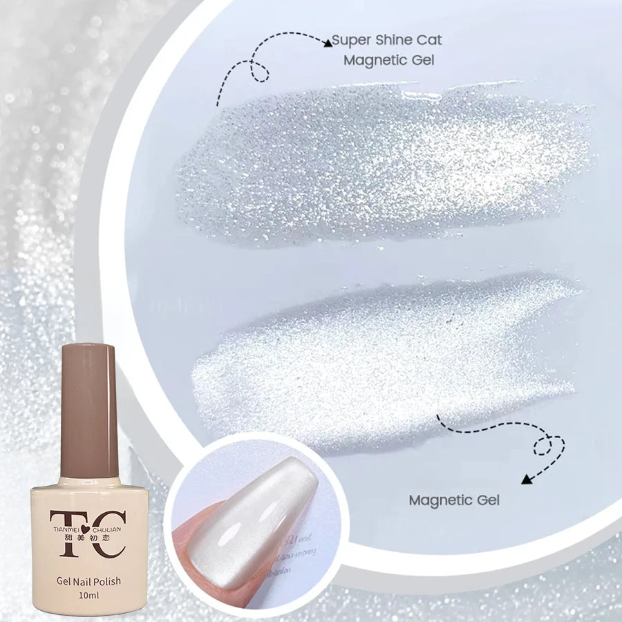 TC 10ml Summer Pink Peach Glass Bead Cat Eye Gel