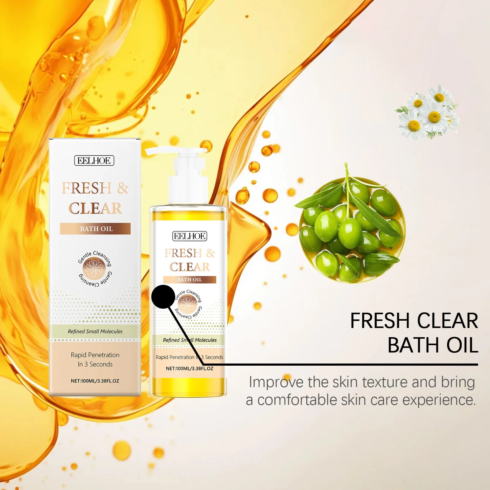 Eelhoe Chamomile Shower Oil – Nourishing & Lightening Body Gel