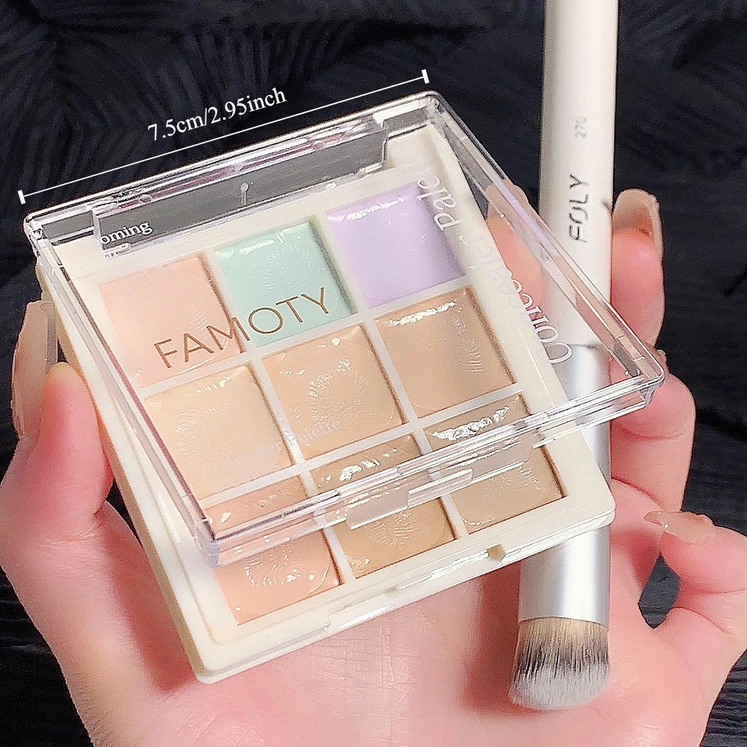 9-Tone Concealer Palette – Full Coverage for Acne, Dark Circles & Brightening Vervelle