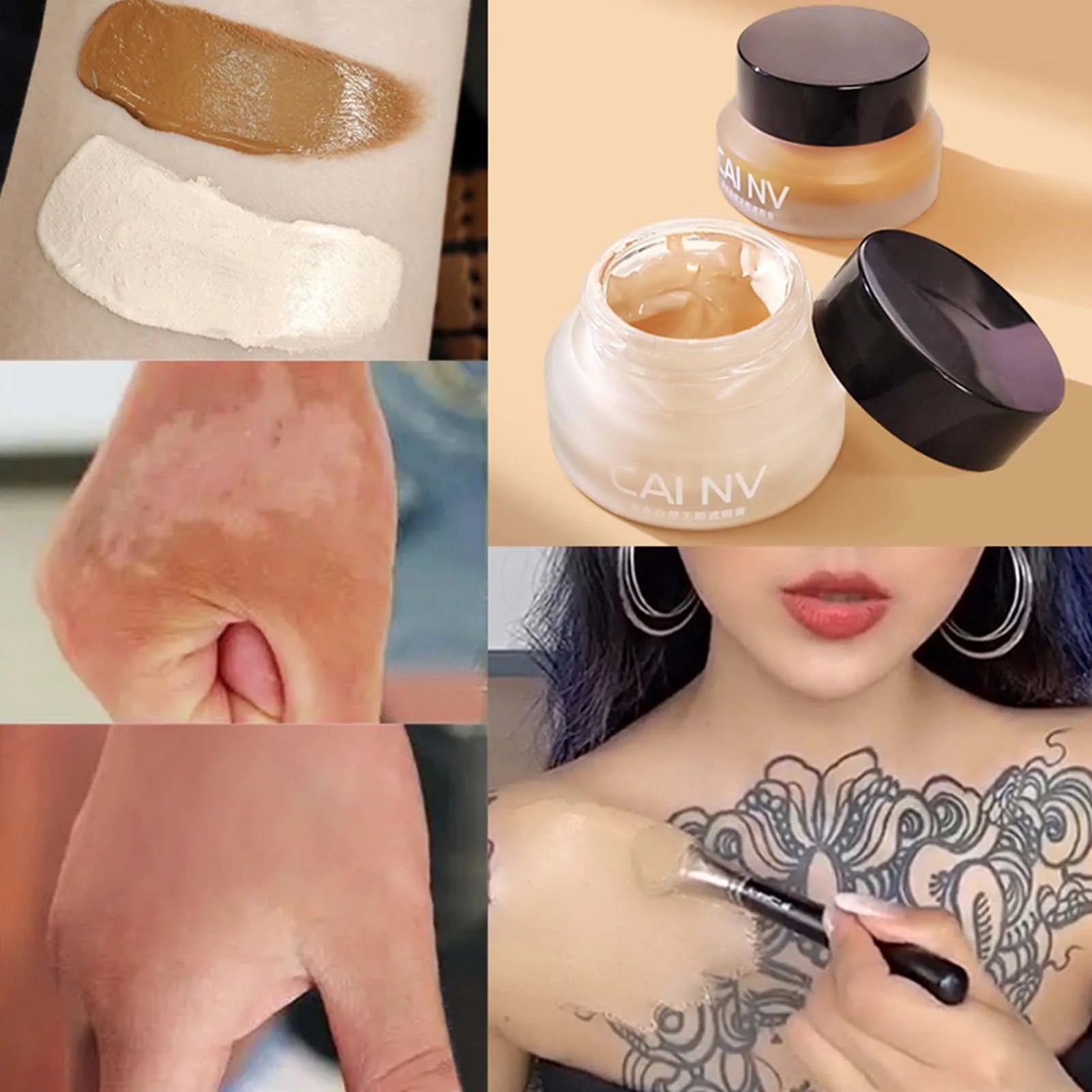 Tattoo Concealer 2Pcs Professional Concealer For Tattoos Tattoo Cover-Up Makeup