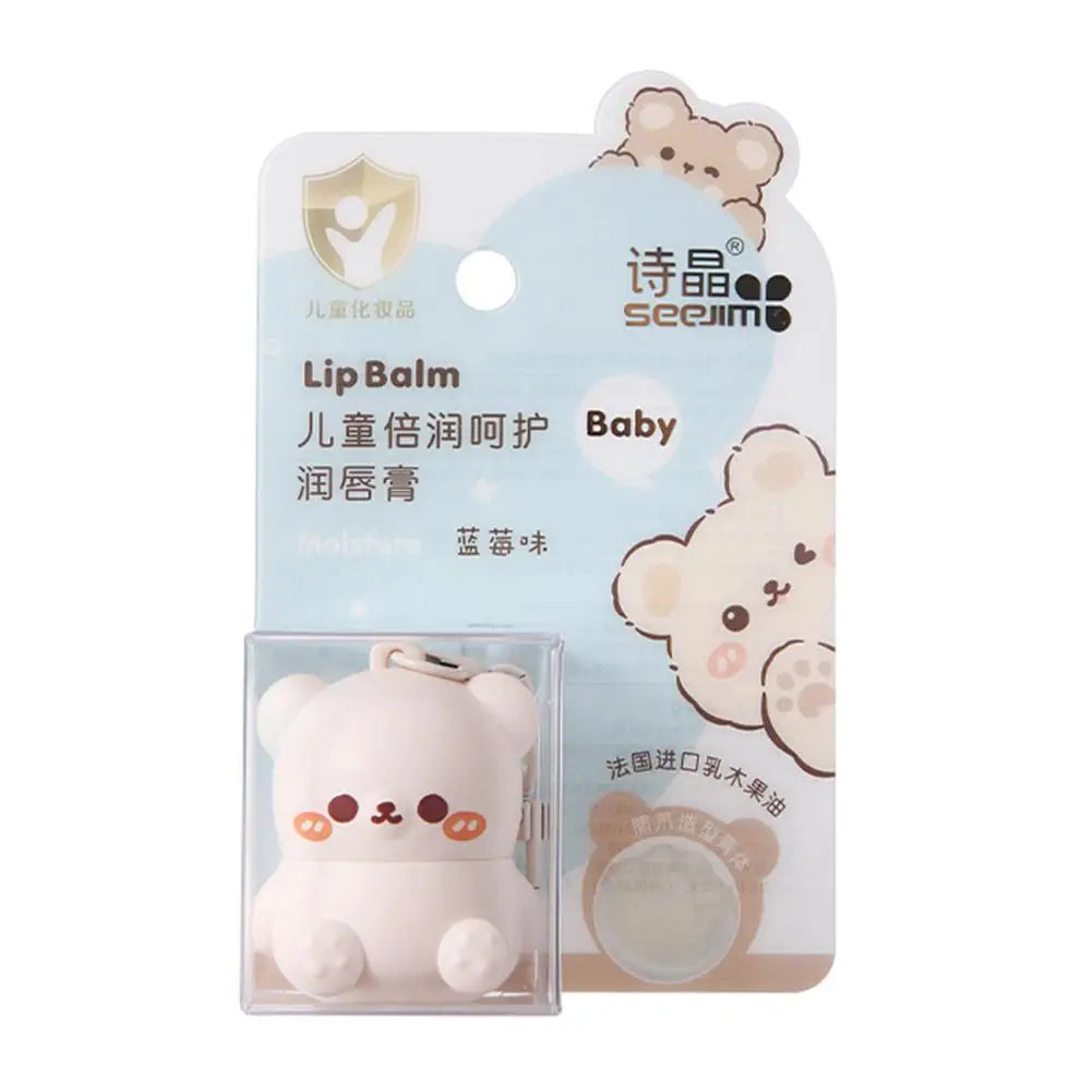 Children Fruity Lip Balm Baby Bear Design for Kids Moisturizing Lip Care