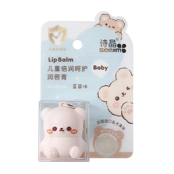 Children Fruity Lip Balm Baby Bear Design for Kids Moisturizing Lip Care