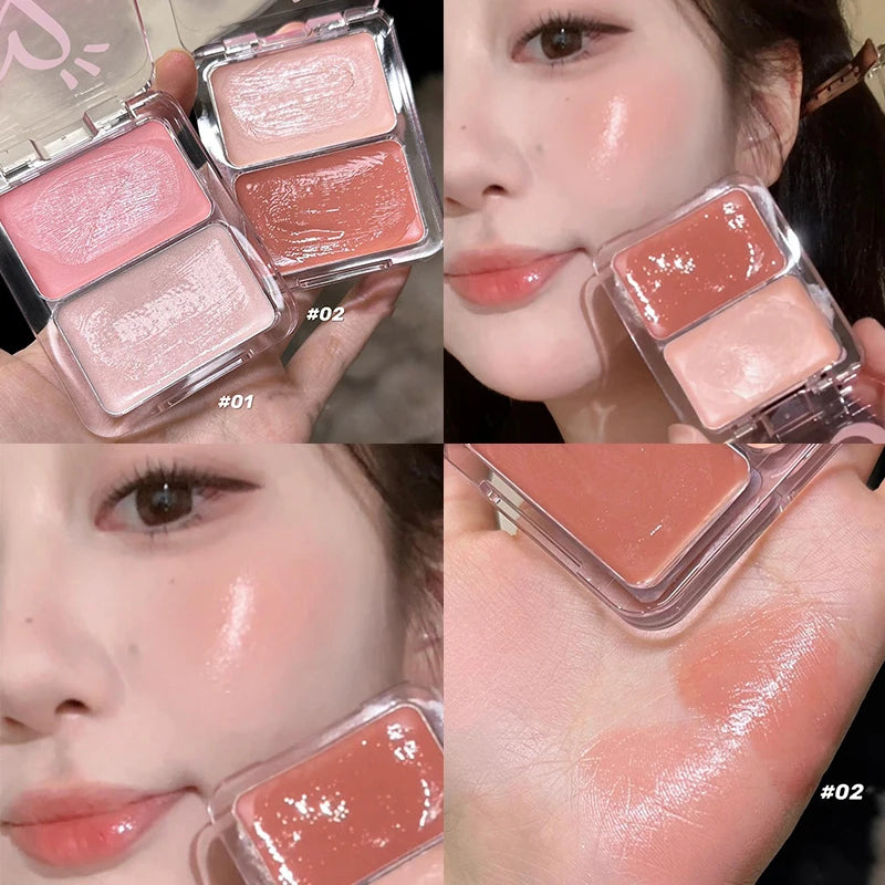 Water Light Peach Cream Blush Milk Pink Cream Natural Cheek Tint Brighten Waterproof Face Contouring Orange Blush Palette Makeup