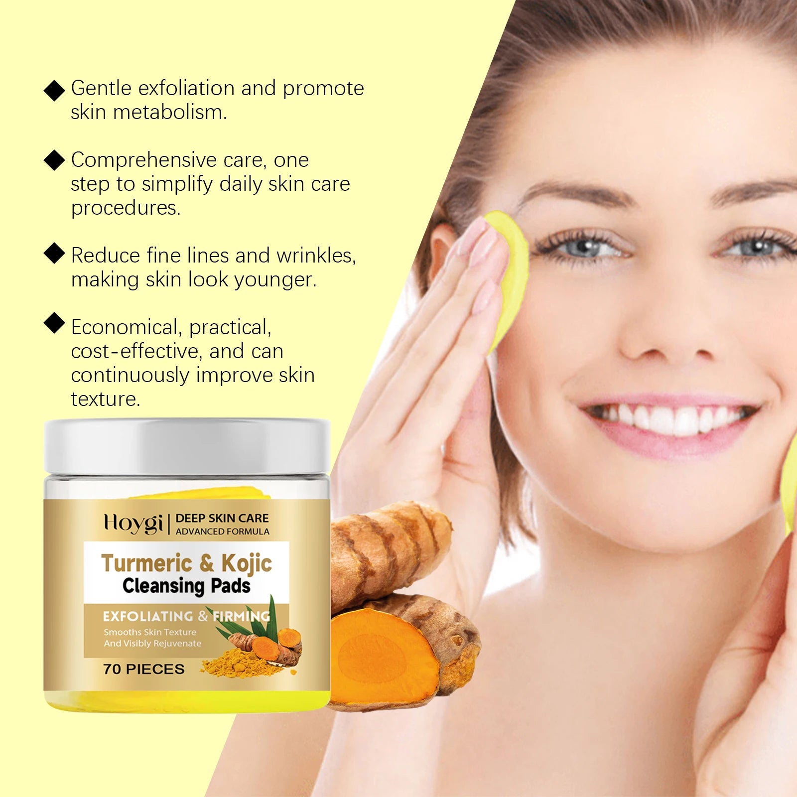 Turmeric Kojic Acid Cleansing Pads Exfoliate & Brighten