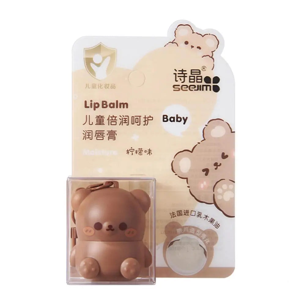 Children Fruity Lip Balm Baby Bear Design for Kids Moisturizing Lip Care