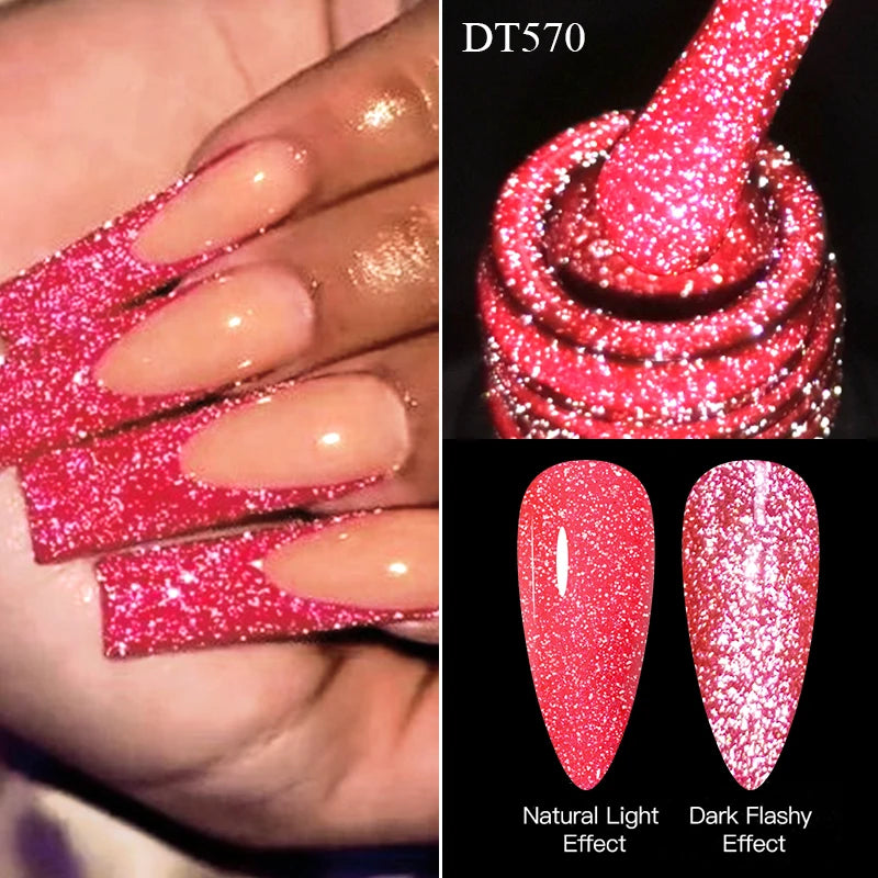MEET ACROSS 7ml Pink Fluorescent Neon Gel Nail Polish
