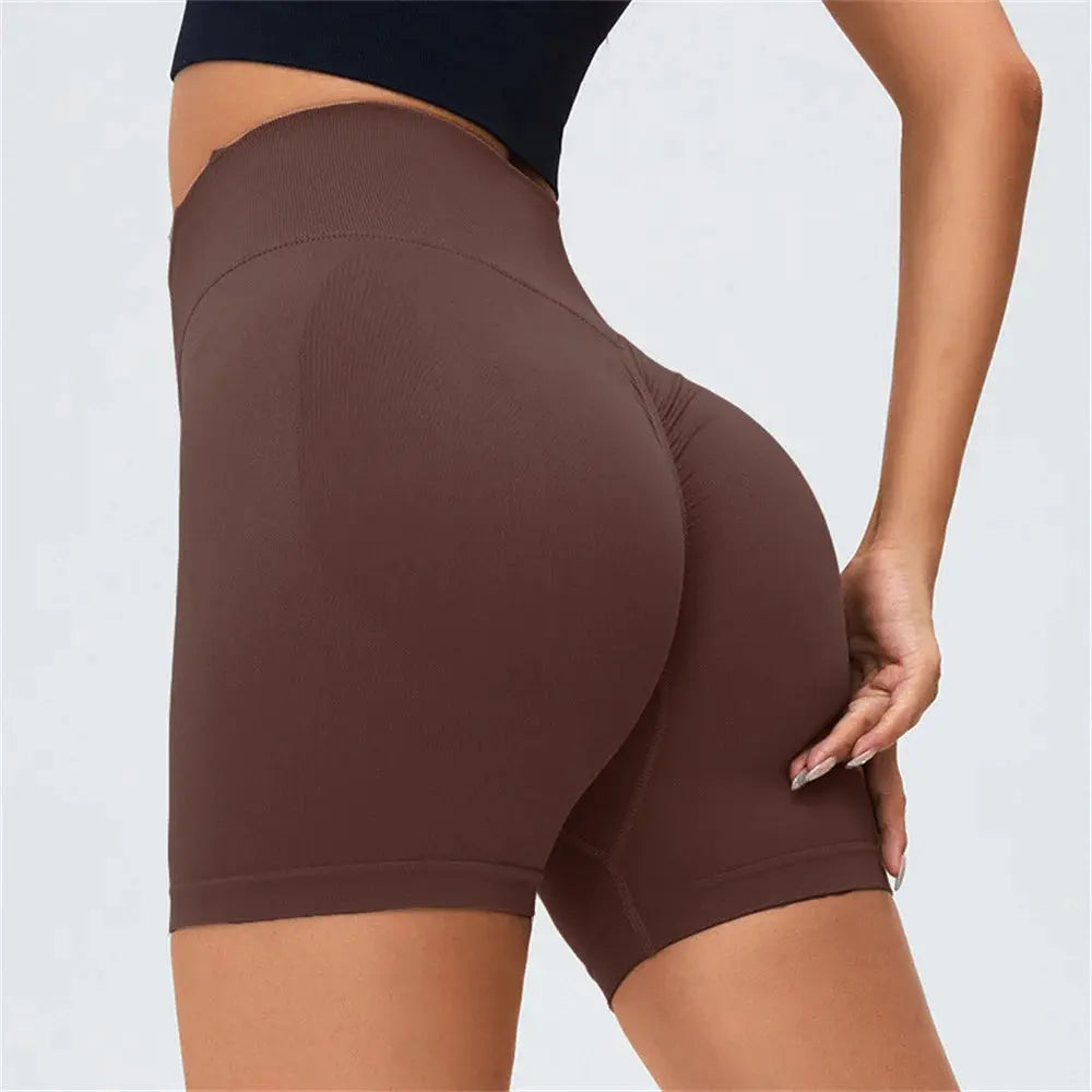Women’s High-Waist Yoga & Fitness Shorts – Scrunch Butt, Seamless Biker Vervelle