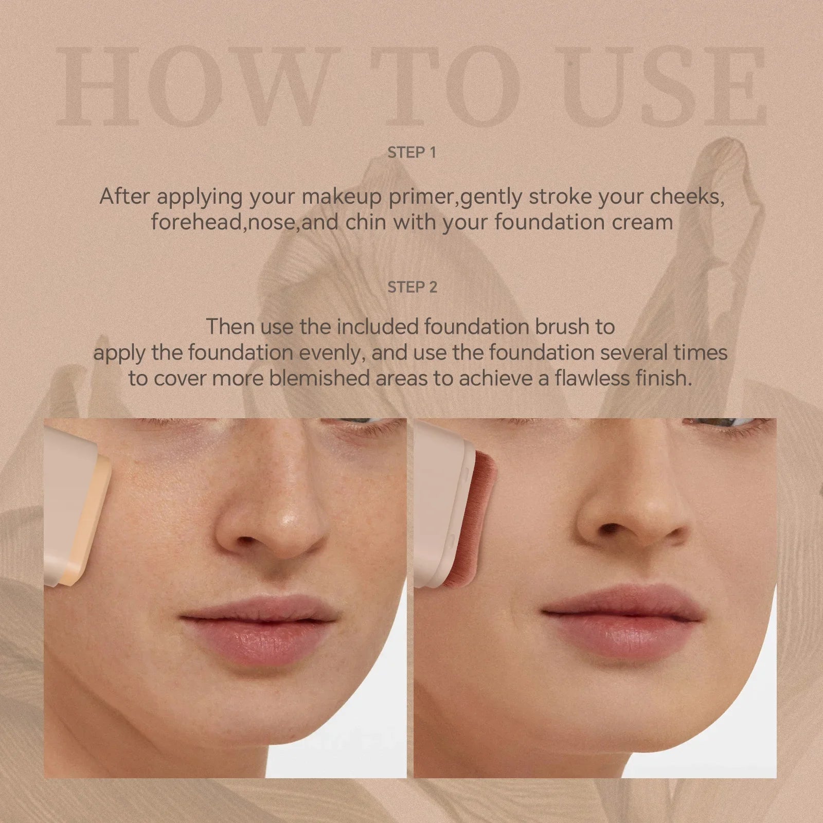DEROL Eraser Foundation Stick – Full Coverage with Makeup Brush Vervelle